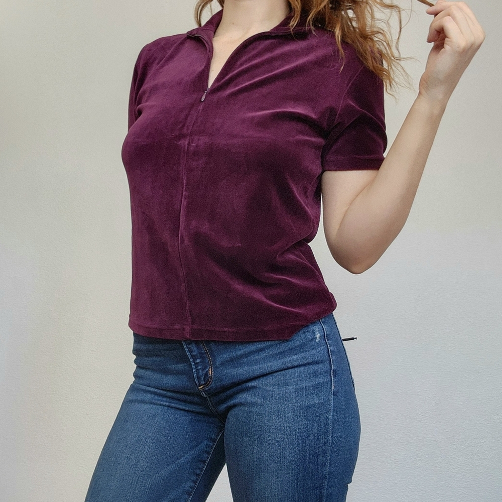 Vintage Eddie Bauer Velvet Mock Neck